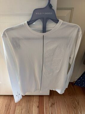 Armani Exchange White Long Sleeve Tee with Subtle Logo